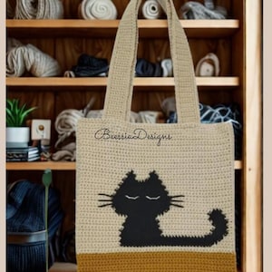 Crochet Cat Tote Bag Pattern (PDF Download)