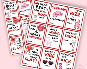 Tarjetas divertidas de San Valentín con jerga: San Valentín para preadolescentes y adolescentes (imprimibles)
