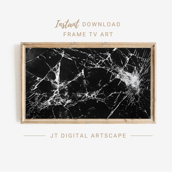 Cracked Glass Frame TV Art, April Fools, Abstract Shattered Screen