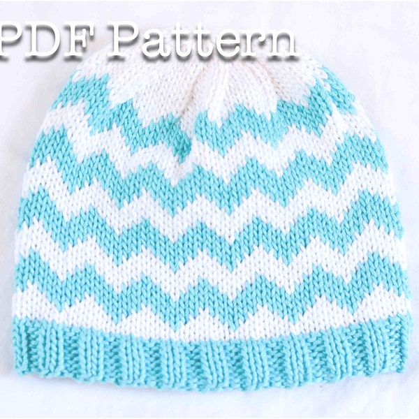 Knit Chevron Baby Hat Pattern