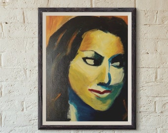 Expressive Woman 44: Semi-Abstract Art by Benita Sweeney - Original Acrylic Painting, 11x14