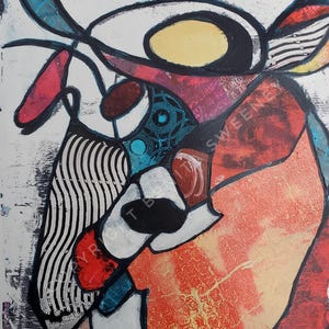 Intuitive Abstract Mixed Media Collage, 8x10, 11x14, Monoprint Collage, Original Art