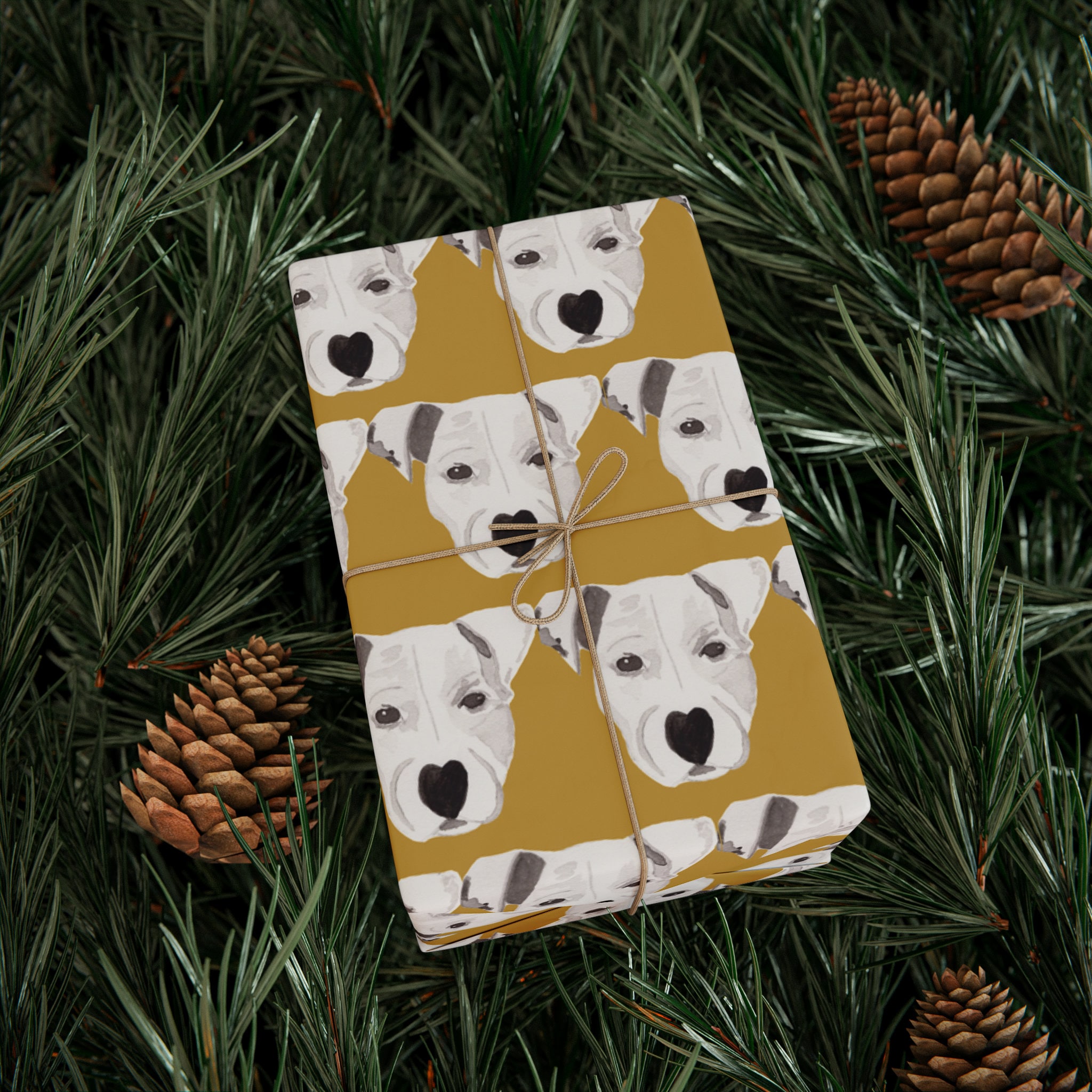 Heart Shaped Nose Fine Art Wrapping Paper American Staffordshire Dog