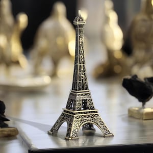 Eiffel Tower Statue | Paris Souvenir Miniature | Vintage Metal Eiffel Tower Decor | Elegant Home & Office Decoration | Perfect Gift Idea