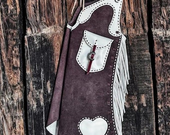 Handmade Suede Leather Chaps: Western Fringed Horse Riding Costume