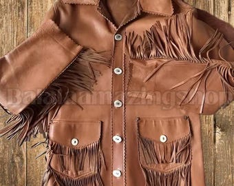Leather Fringe Western Jacket: Cowgirl Rodeo Boho Style
