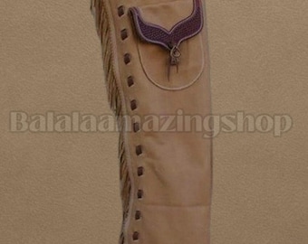 Handmade Western Leather Shotgun Chaps | Fringe Cowboy Rodeo Gear