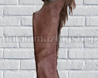 Custom Youth Rodeo Chaps: Red & Navy Leather with Fringe