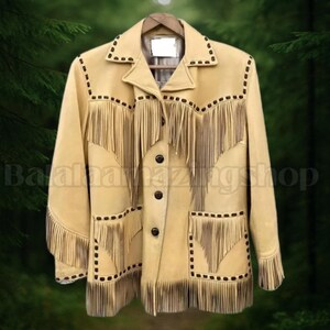 ジャケット・アウター 70s PIONEER WEAR western fringe jacket Vintage Pioneer Wear Leather Fringe Jacket Size 2X, Vintage