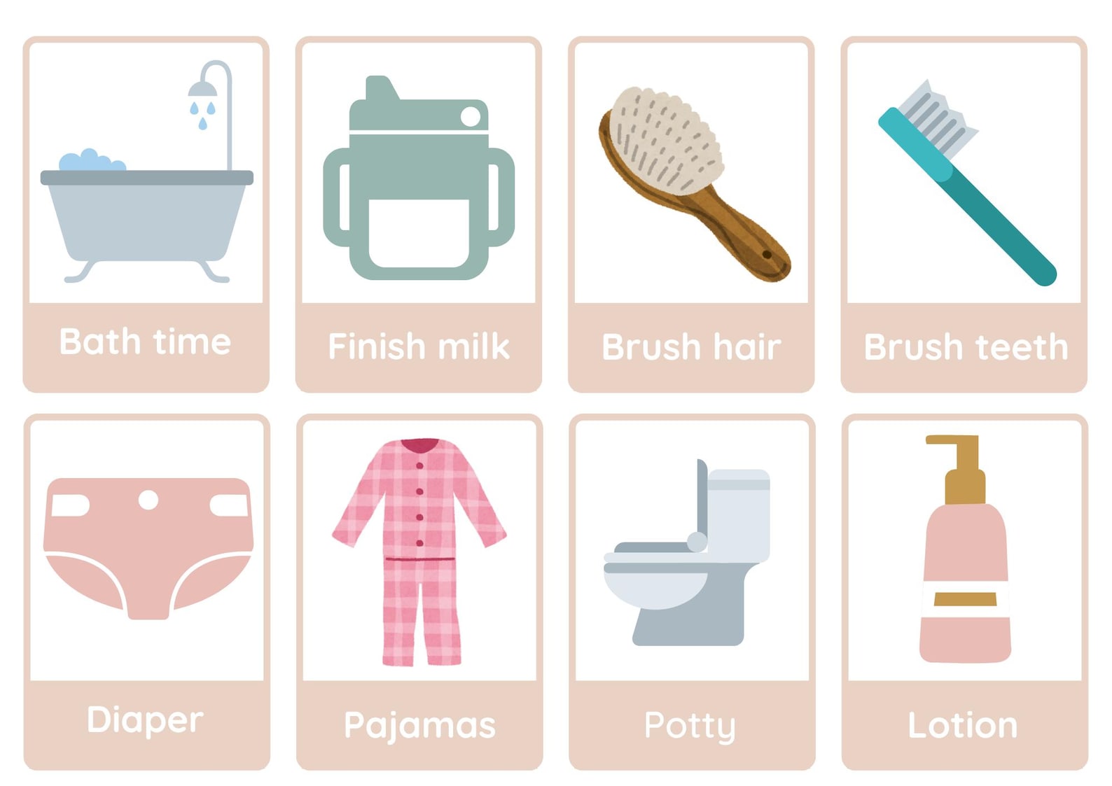 Digital Visual Routine Cards for Toddlers | Printable Daily Routine ...