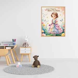 Princess Theme Nursery Wall Art Girl Room Decor,Poster with Quote Wall Art Prints for Girl room,Princess Wall Art Posters Digital Download