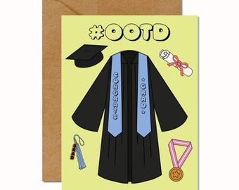 Outfit of the Day Graduation Card, Cute Grad Gift