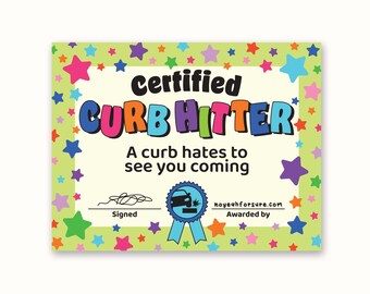 Certified Curb Hitter Sticker, Waterproof Vinyl Sticker