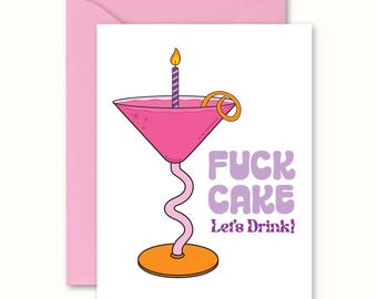 Funny Cocktails Birthday Card: Sweary Greeting for Friend
