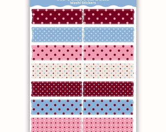 Polka Dots Washi Sticker Sheet | Junk Journaling, Scrapbook, Planner Stickers