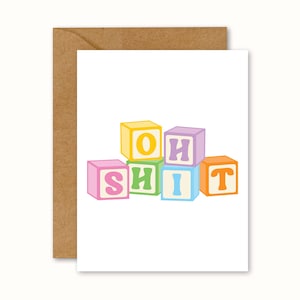 Oh merde Baby Blocks carte de voeux, baby shower drôle, futur parent