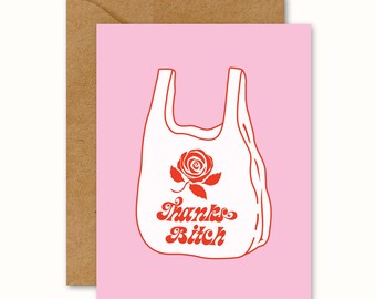 Thanks Bitch Funny Thank You, Gratitude Card