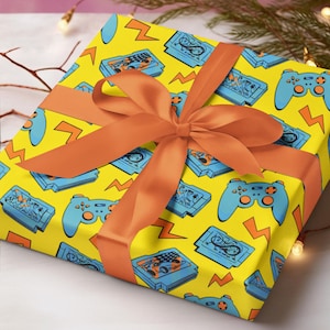 Gamer Gift Wrapping Paper / 6-Foot Roll Video Game Controllers Gift Wrap Gamer Gift