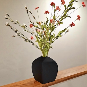 Elegant Black Vase | Modern Art for Your Home | Vase For Dried Flowers | BOHO Vase