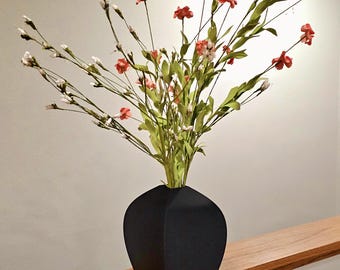 Modern Black Vase: 3D Printed Minimalist Decor