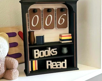 3D Printed &quot;Books Read&quot; Bookshelf Counter: Custom Miniature Book Decor