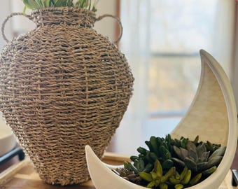 Crescent Moon Crystal Holder: Large Celestial Altar Bowl