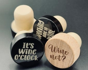 Laser Engraved Wine Corks: Whimsical Sayings, Wine Lover Gift