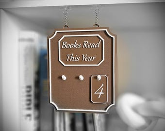 Books Read Tracker: 3D Printed Library Counter - Up to 999, 2 Mounting Options