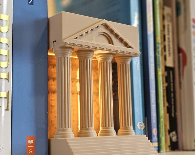 Greek Temple Book Nook: Percy Jackson Themed Architectural Bookshelf Insert with LED