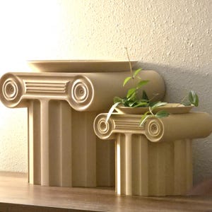 Greek Temple Planter – Roman Architectural Plant Pot – Minimal Classical Decor – 4 or 6 inch Opening