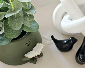 Plump Planter With a Book: Cozy Reading Nook Decor