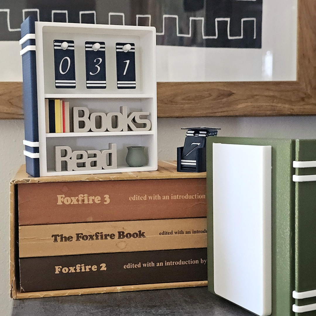 3D Printed Minature Book 'books Read' Counter, Bookish Reading Tracker ...