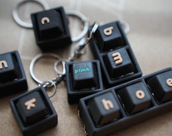 Custom Mechanical Keyboard Switch Keychain • Clicky Fidget Toy • Personalized Letter Keycap