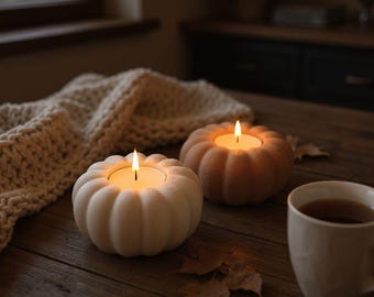 3D Printed Pumpkin Candle Holder | Halloween Decor | Fall Tealight Holder | Autumn Table Centerpiece | Thanksgiving Decor | Spooky Home