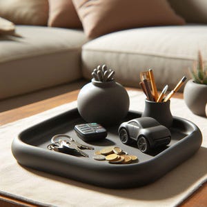 3D Printed Catch-All Tray  Minimalist Key Bowl & Home Décor