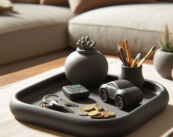 3D Printed Catchall Tray | Minimalist Key Bowl | Entryway Organizer | Desk Tray | Modern Home Decor | Housewarming Gift | Made in Canada