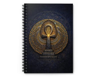 Caderno Ritual Ankh Alado: Diário de Reflexão da Meia-Noite para Trabalho com a Sombra e Manifestação, Geometria Sagrada Kemetiana