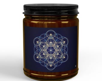 Vela Ritual Esquemática Sagrada do Cubo de Metatron | Mapa de Frequência Estelar 5D | Vela de Cera de Soja com Geometria de Ouro Líquido | A Âncora do Arquiteto