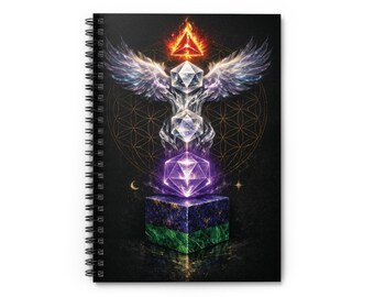 Diário do Selo do Alquimista: Caderno de Geometria Sagrada dos 5 Elementos | Sabedoria Kemetiana e Hermética | Diário Esotérico de Manifestação Espiritual