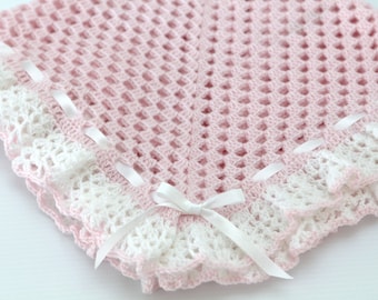 Crochet Ribbon Baby Blanket Pattern: Heirloom Afghan (PDF Pattern)