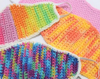 EASY Crochet toddler child reusable face mask pattern  - 2 sizes