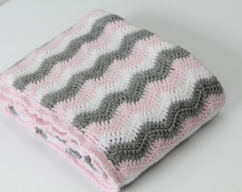 INSTANT DOWNLOAD PATROON Gehaakte Sherbet Ripple Babydeken Afghaans