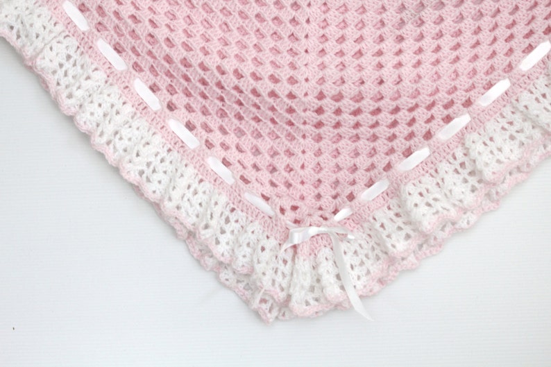 Crochet Baby Blanket Pattern Ribbon Heirloom Baby Blanket Etsy