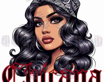 Chicana Fierce PNG– Instant Download