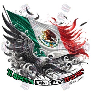 Mexicaanse vlag, png-bestand: citaat Benito Juárez, trotsontwerp (digitale download)