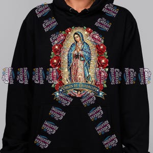 Sparkly Virgen de Guadalupe | Faux Rhinestone PNG | Instant Download image 5