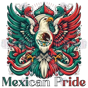 Levendig Mexican Pride Eagle-embleem, png-bestand: direct downloaden
