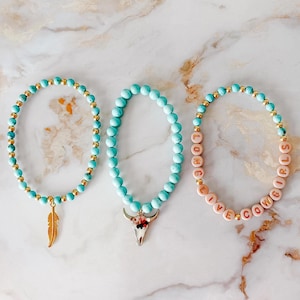 COWGIRL/WESTERN Gold Beaded Bracelets | stackable bracelets | beaded bracelets | custom bracelets | handmade | boho jewelry