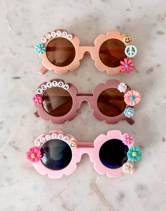FLORAL SUNNIES | Custom Toddler Sunglasses | Boho | Flower  display picture 1