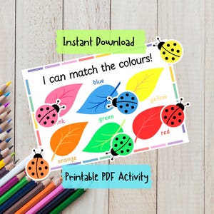 Color Matching Game: Preschool Printable Worksheet (PDF Download)